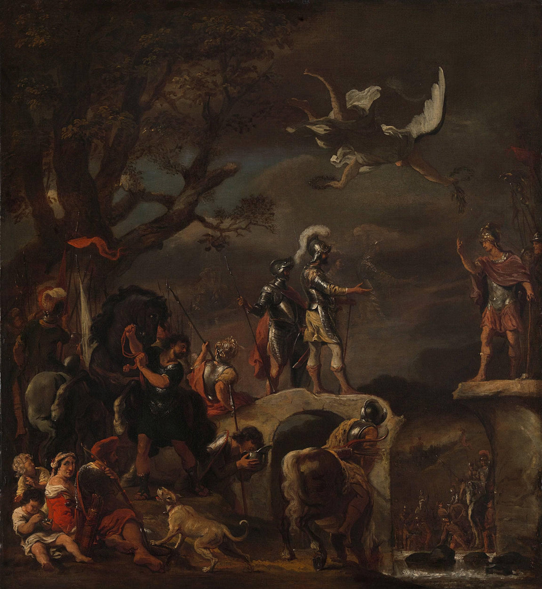 De Vredesonderhandelingen Tussen Claudius Civilis En Quintus Petillius Cerealis Op De Afgebroken Brug by Ferdinand Bol — hand-painted cultural oil painting reproduction on canvas