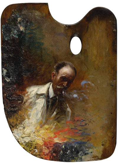 Self-Portrait on a Palette by Delphin Enjolras — oil painting reproduction