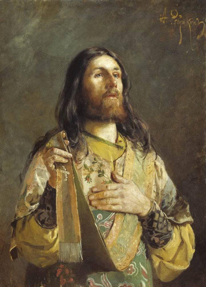Deacon by Andrei Ryabushkin — hand-painted portrait oil painting reproduction on canvas
