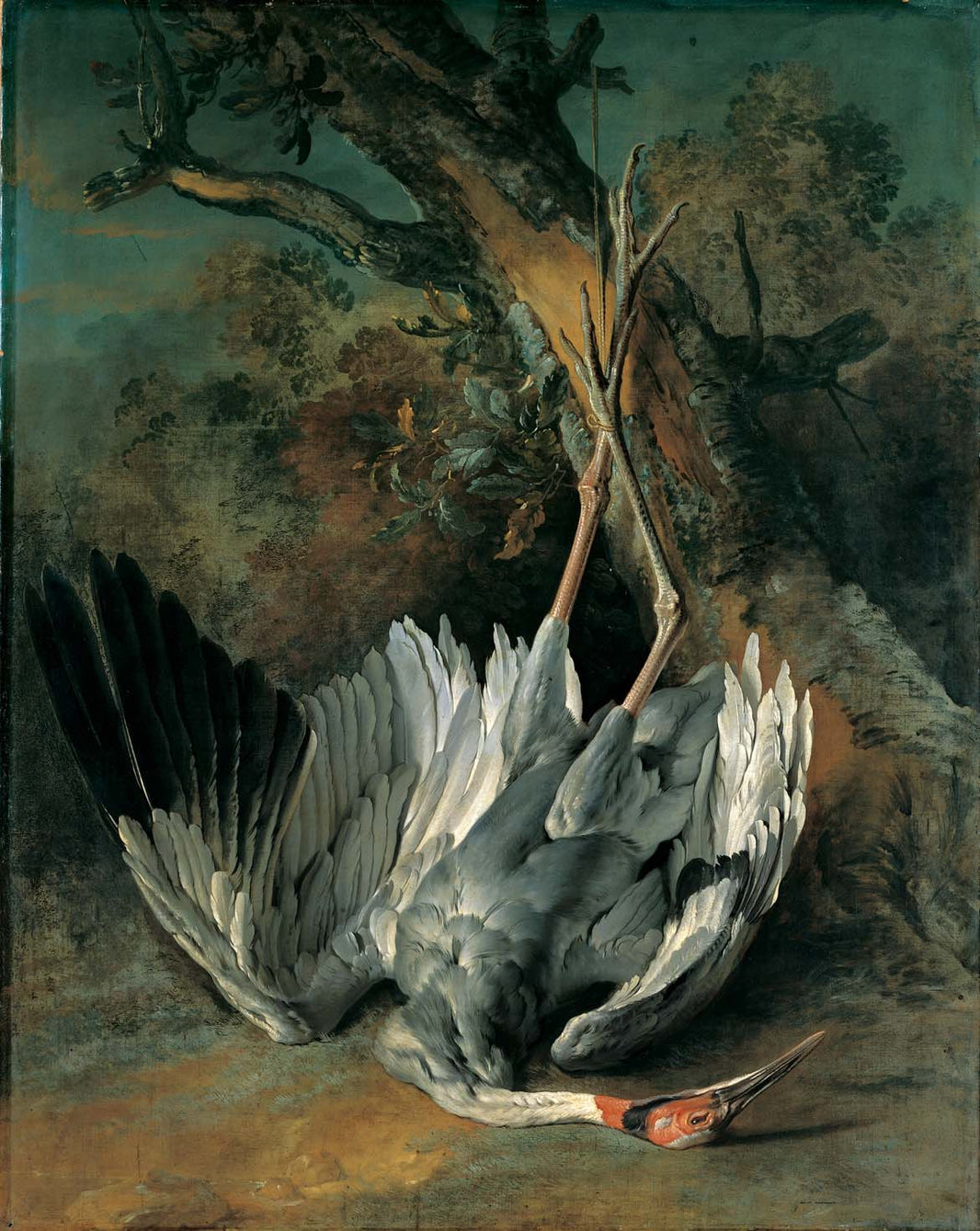 Dead Crane by Jean-Baptiste Oudry — hand-painted animal oil painting reproduction on canvas