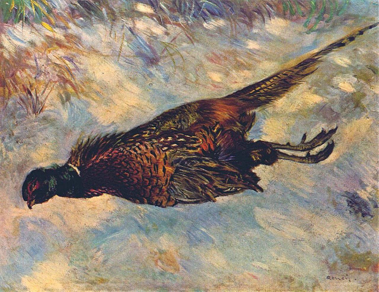 Dead Pheasant in the Snow - Pierre-Auguste Renoir