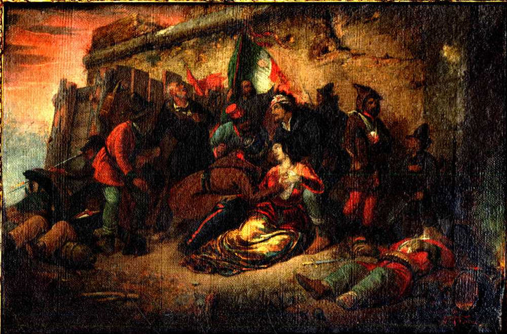 Death of Colomba Antonietti, Patriot, in Rome by Gerolamo Induno — hand-painted cultural oil painting reproduction on canvas