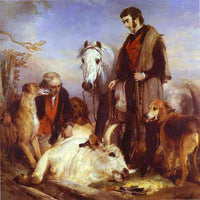 Death of the Wild Bull by Edwin Henry Landseer — hand-painted animal oil painting reproduction on canvas