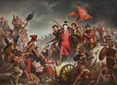 Death of Zolkiewski at Cecora by Walery Eljasz Radzikowski — oil painting reproduction