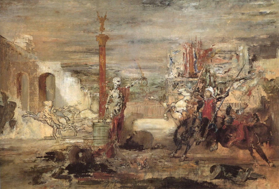 Death Offers Crowns to the Winner of the Tournament by Gustave Moreau — hand-painted cultural oil painting reproduction on canvas