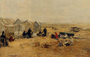 Deauville: Beach Scene by Eugene Boudin — rural oil painting wall art, Impressionism