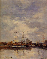 Deauville Harbor by Eugene Boudin — hand-painted nautical oil painting reproduction on canvas