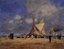 Deauville, on the Jetty by Eugene Boudin — vintage oil painting wall art, Impressionism