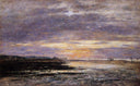 Deauville, Sunset on the Beach by Eugene Boudin — seascapes oil painting wall art, Impressionism
