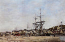 Deauville, the Docks by Eugene Boudin — hand-painted nautical oil painting reproduction on canvas