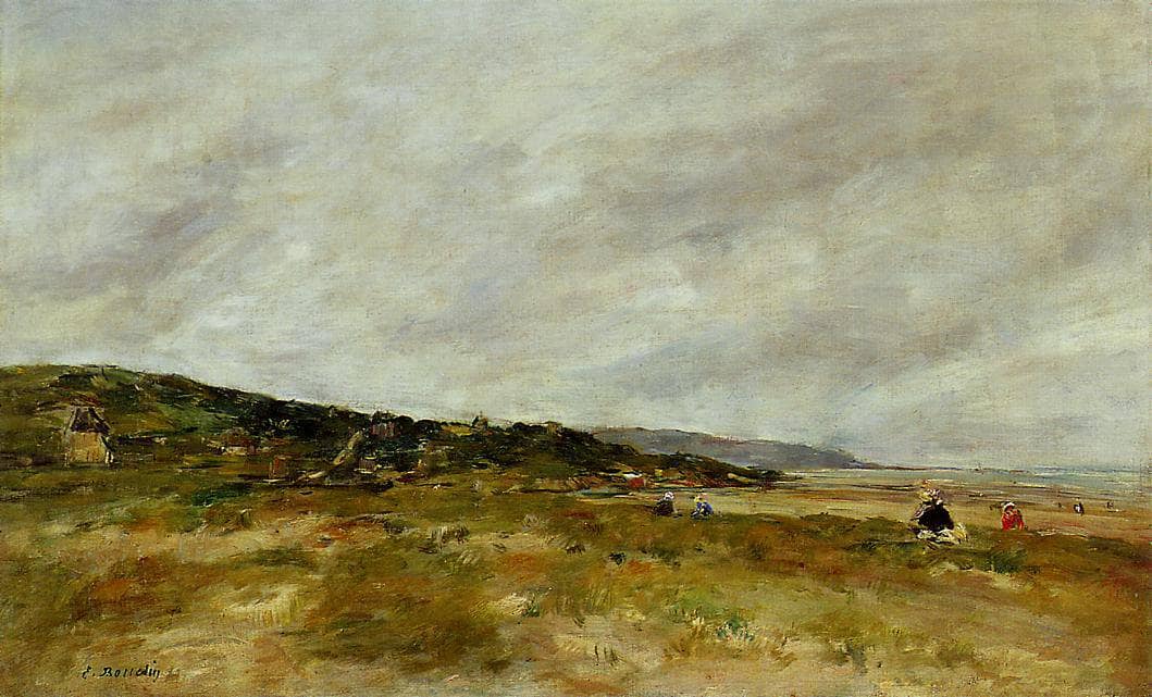 Deauville, the Dunes by Eugene Boudin — hand-painted landscape oil painting reproduction on canvas