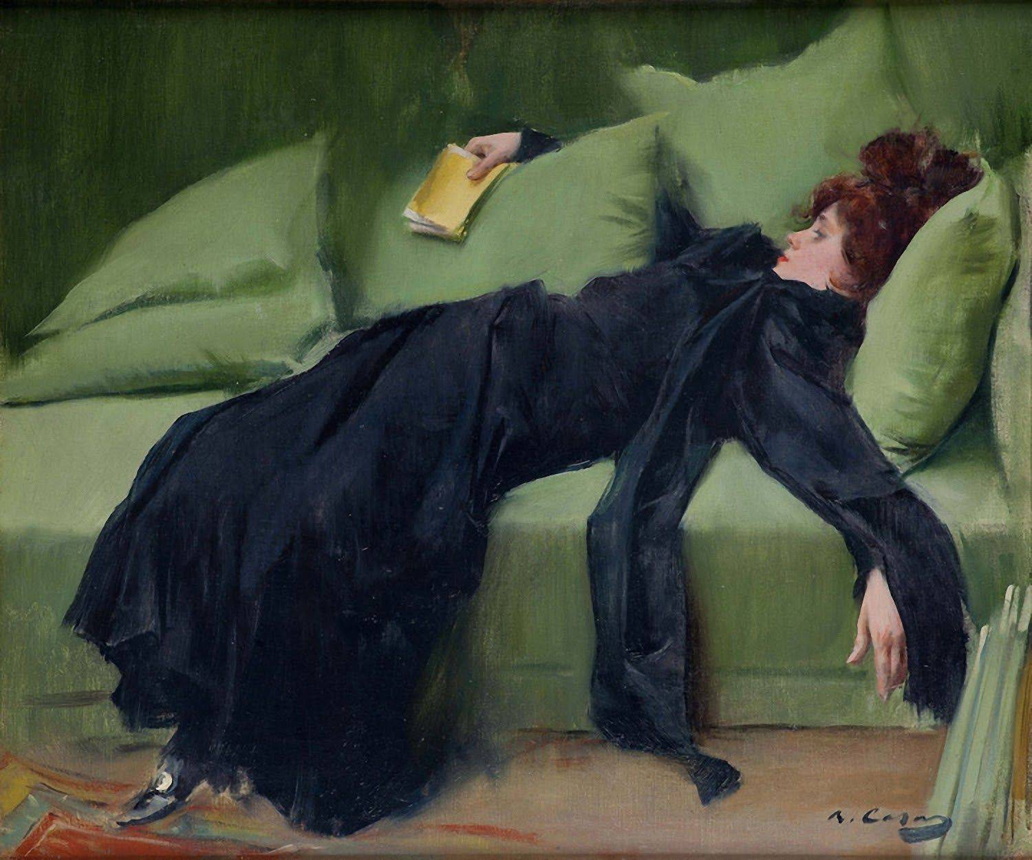 Decadent young woman. After the dance - Ramon Casas