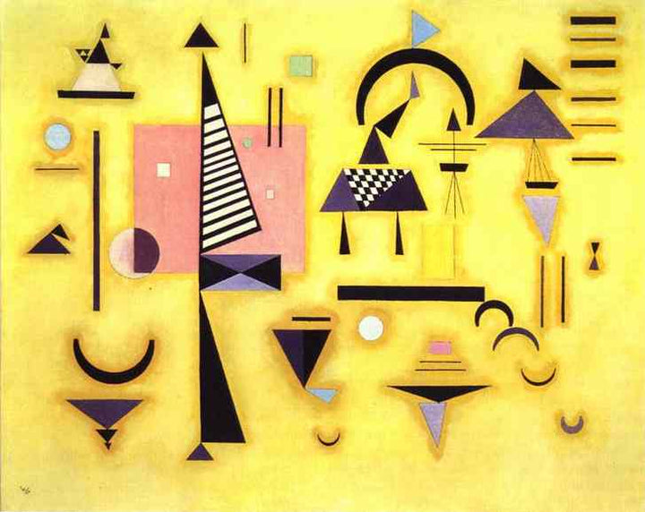 Decisive Pink by Wassily Kandinsky — hand-painted abstract oil painting reproduction on canvas