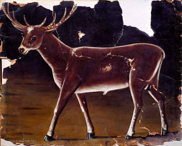 Deer by Niko Pirosmani — hand-painted animal oil painting reproduction on canvas