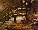 Deer Shelter by Gustave Courbet — forest oil painting wall art, Realism