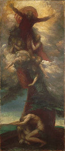 Denunciation of Adam and Eve by George Frederick Watts, surrealism oil painting wall art, Symbolism