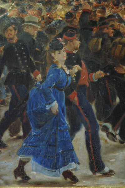 Departure of the soldiers from the Seine by Alfred Dehodencq — oil painting reproduction