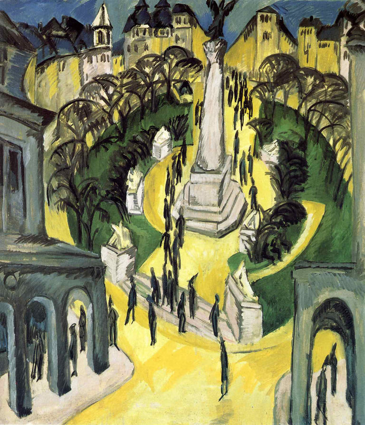 Der Belle Alliance Platz in Berlin by Ernst Ludwig Kirchner — hand-painted abstract oil painting reproduction on canvas