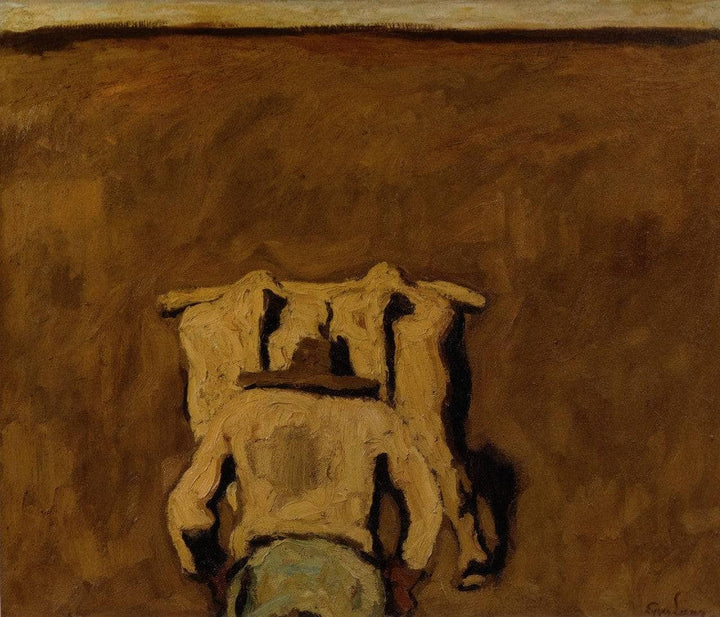 Der Pflüger by Albin Egger-Lienz — hand-painted abstract oil painting reproduction on canvas