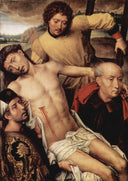 Descent from the Cross, left hand panel from the Deposition Diptych by Hans Memling — hand-painted cultural oil painting reproduction on canvas