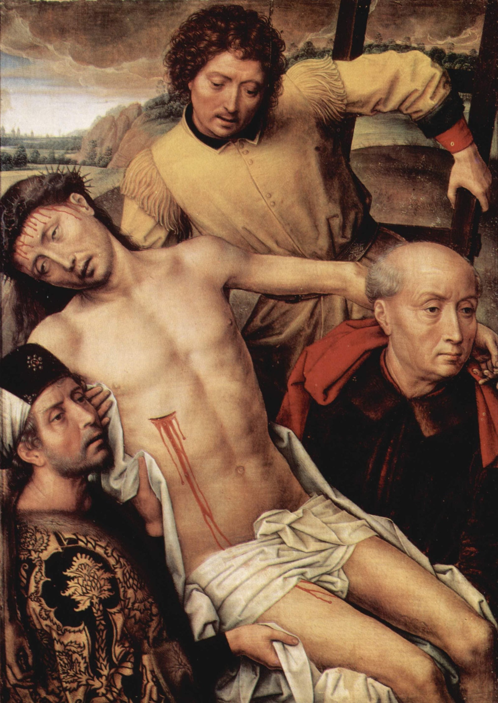 Descent from the Cross, left hand panel from the Deposition Diptych