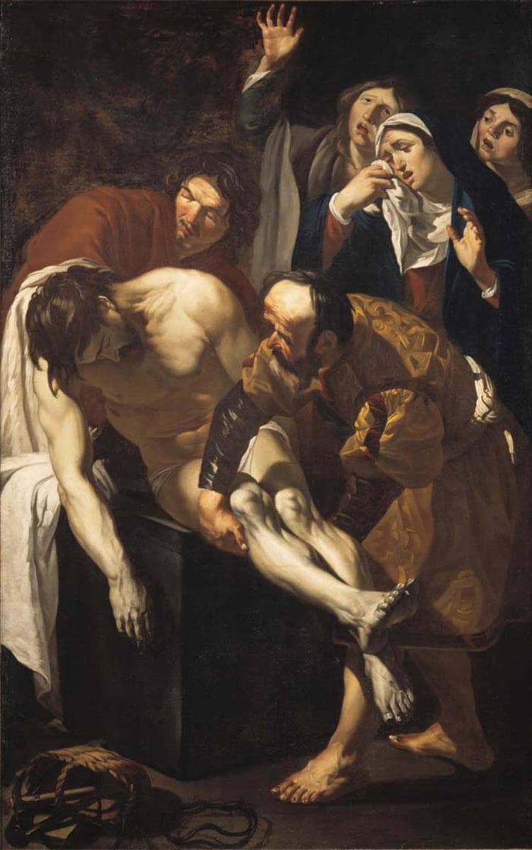 Descent from the Cross Or Lamentation. by Dirck van Baburen — hand-painted cultural oil painting reproduction on canvas