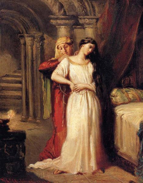 Desdemona Retiring to her Bed by Theodore Chasseriau — hand-painted portrait oil painting reproduction on canvas