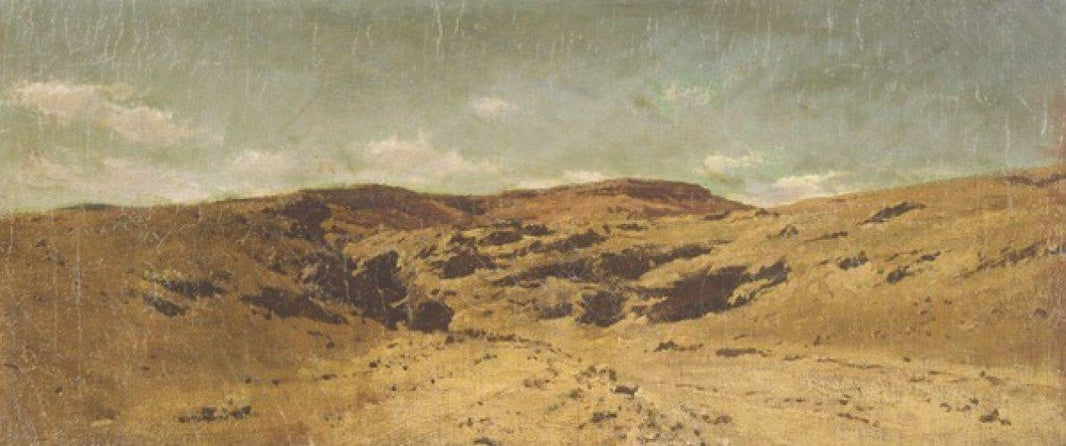 Desert Landscape with Caravan by Cesare Biseo, hand-painted landscape oil painting reproduction on canvas