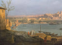 Detail Showing the Ruins of the Pont Saint-bénezet from a Painting of Avignon by Claude-joseph Vernet. the View is from the Right Bank of the Rhone near the Tour Philippe-le-bel by Claude-Joseph Vernet — hand-painted landscape oil painting reproduction on canvas