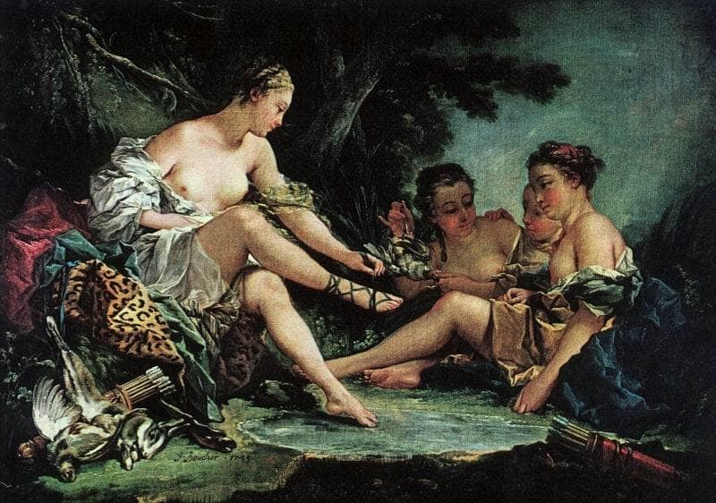 Diana after the Hunt by Francois Boucher — hand-painted cultural oil painting reproduction on canvas