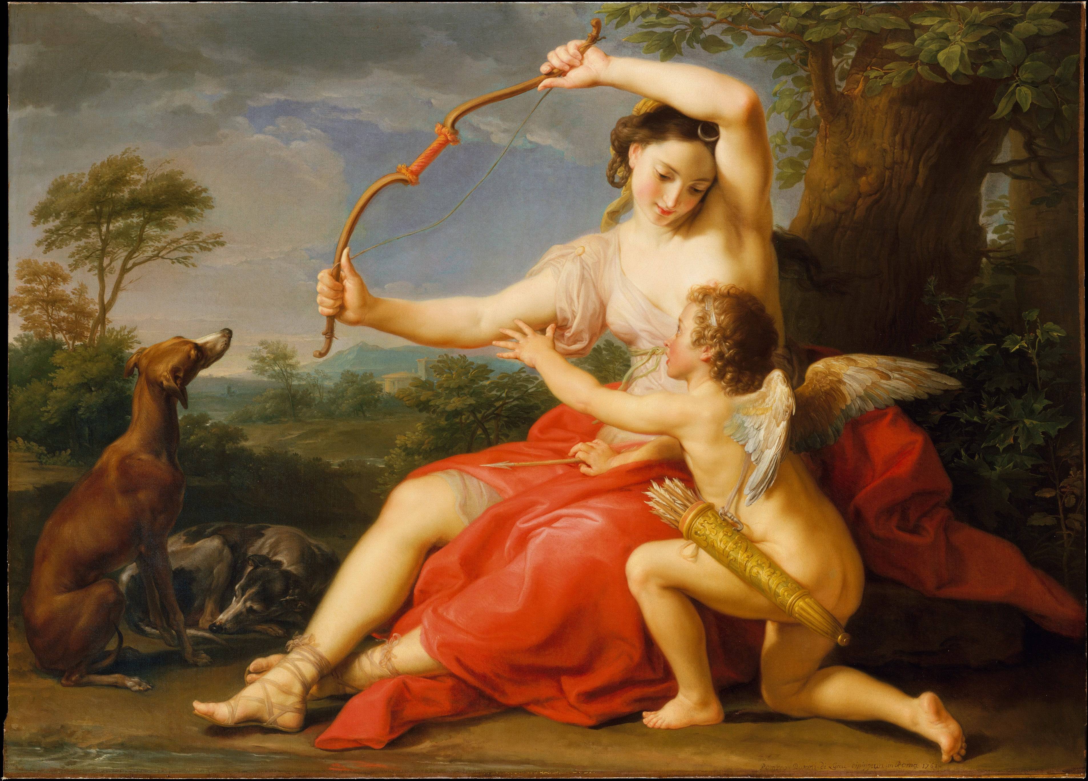 Diana and Cupid - Pompeo Batoni