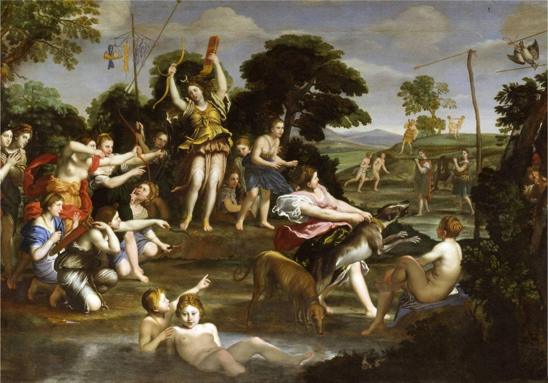 Diana and her Nymphs by Domenichino — hand-painted cultural oil painting reproduction on canvas