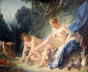 Diana getting out of her bath by Francois Boucher — female oil painting wall art, Rococo