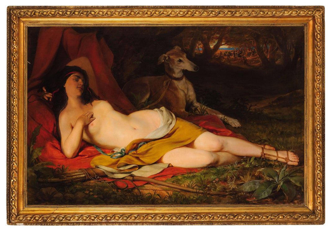 Diana's rest by Friedrich von Amerling — hand-painted portrait oil painting reproduction on canvas