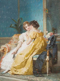 The conversation by Francesco Didioni — hand-painted portrait oil painting reproduction on canvas