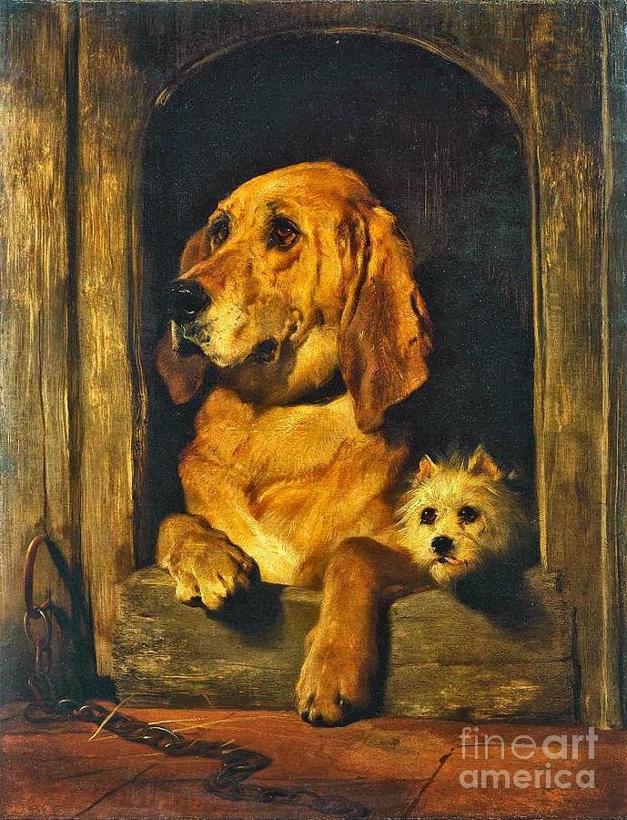 Dignity and Impudence by Edwin Henry Landseer — hand-painted animal oil painting reproduction on canvas
