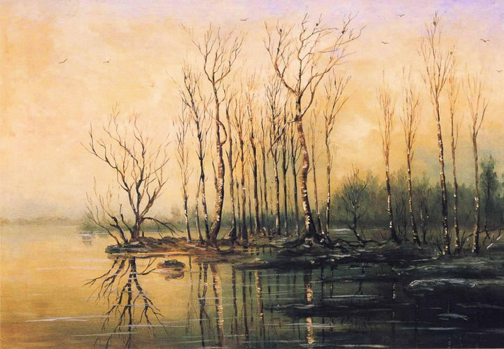 Dimensions and material of painting by Aleksey Savrasov — hand-painted botanical oil painting reproduction on canvas