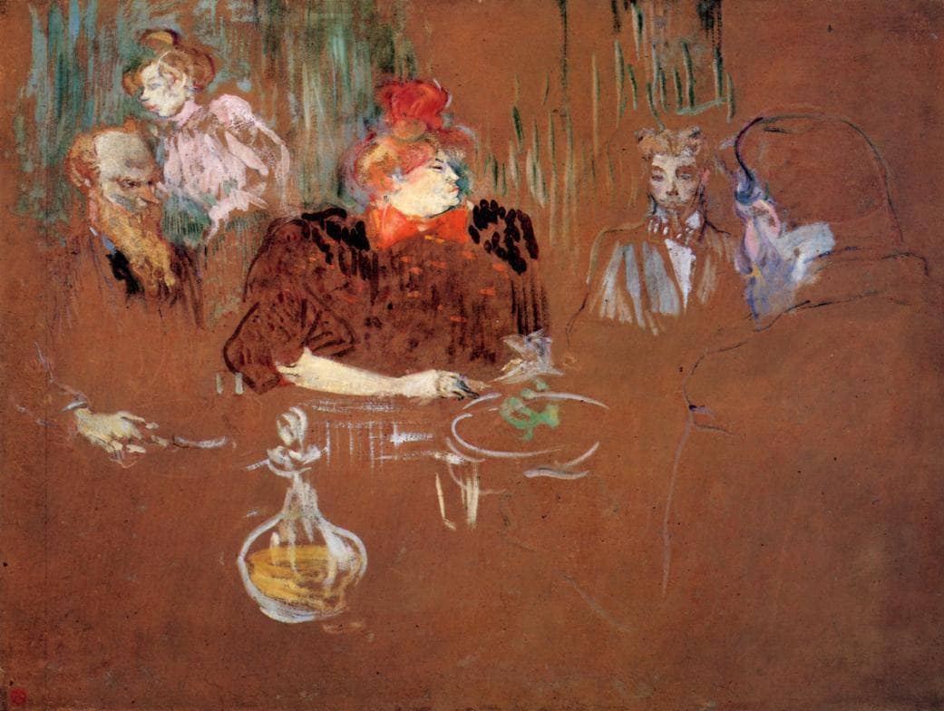 Dinner at the House of M. and Mme. Nathanson by Henri de Toulouse-Lautrec — hand-painted portrait oil painting reproduction on canvas
