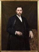 Portrait of a man with a cigarette by Diogène Maillart — hand-painted portrait oil painting reproduction on canvas