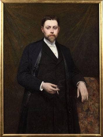 Portrait of a man with a cigarette on gallery wrap