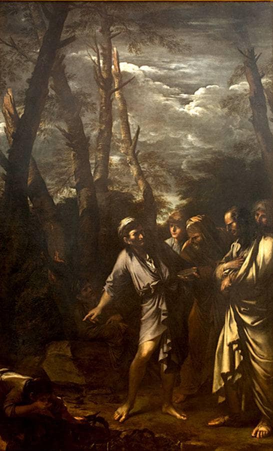 Diogenes Throwing Away His Drinking Cup. by Salvator Rosa — hand-painted cultural oil painting reproduction on canvas