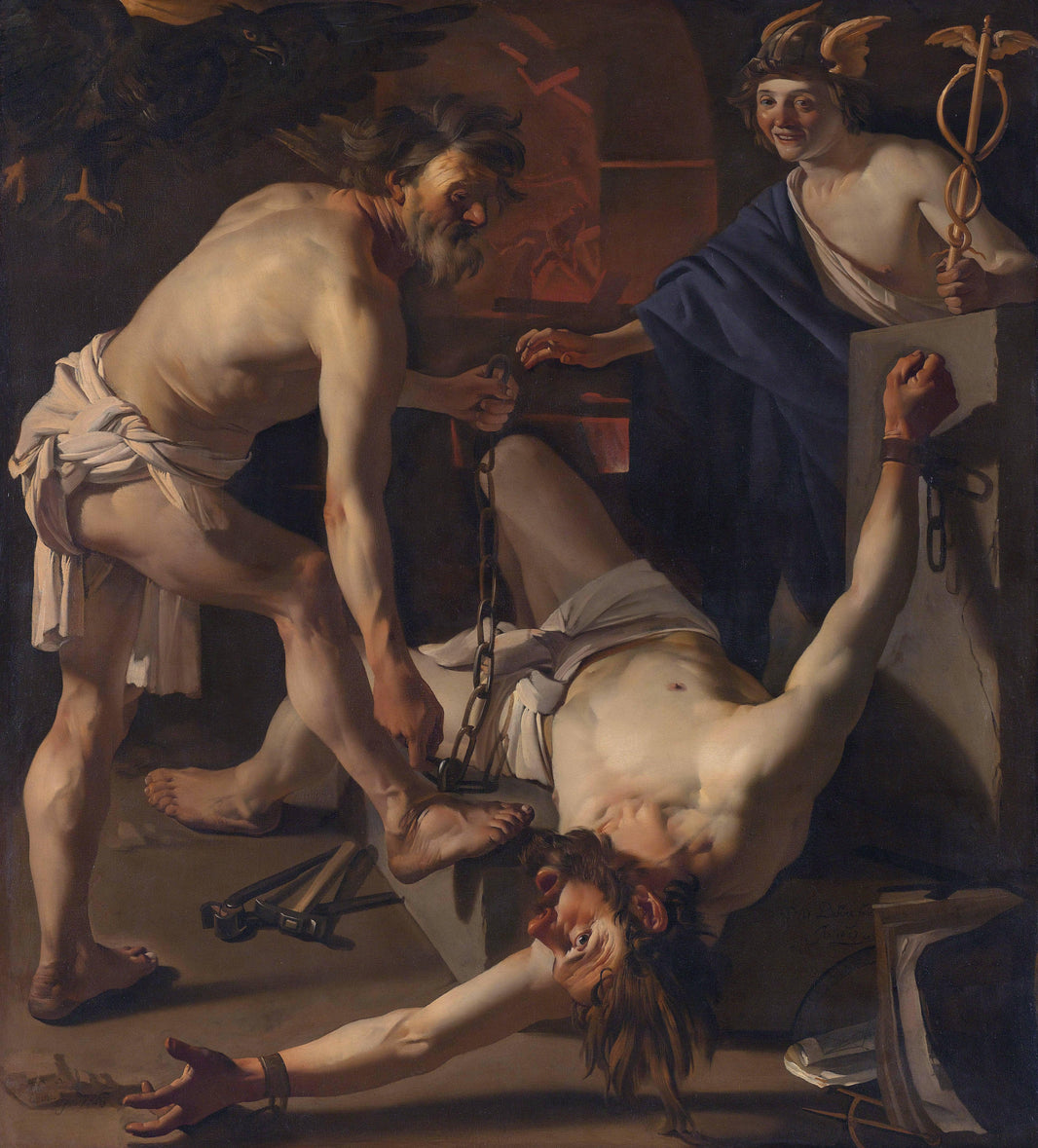 Prometheus Chained by Vulcan by Dirck van Baburen — hand-painted cultural oil painting reproduction on canvas