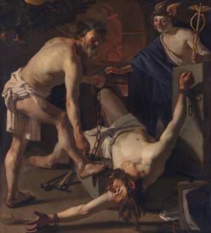 Prometheus Chained by Vulcan - Dirck van Baburen