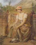 Distant thoughts by John Absolon — female oil painting wall art, Romanticism