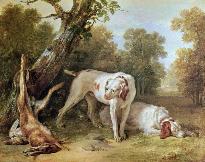 Dog and Hare by Jean-Baptiste Oudry — hand-painted animal oil painting reproduction on canvas