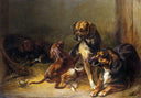 Dog and Whelps by Benno Adam — dog oil painting wall art