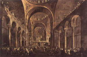 Doge Alvise IV Mocenigo Appears to the People in St. Mark's Basilica - Francesco Guardi