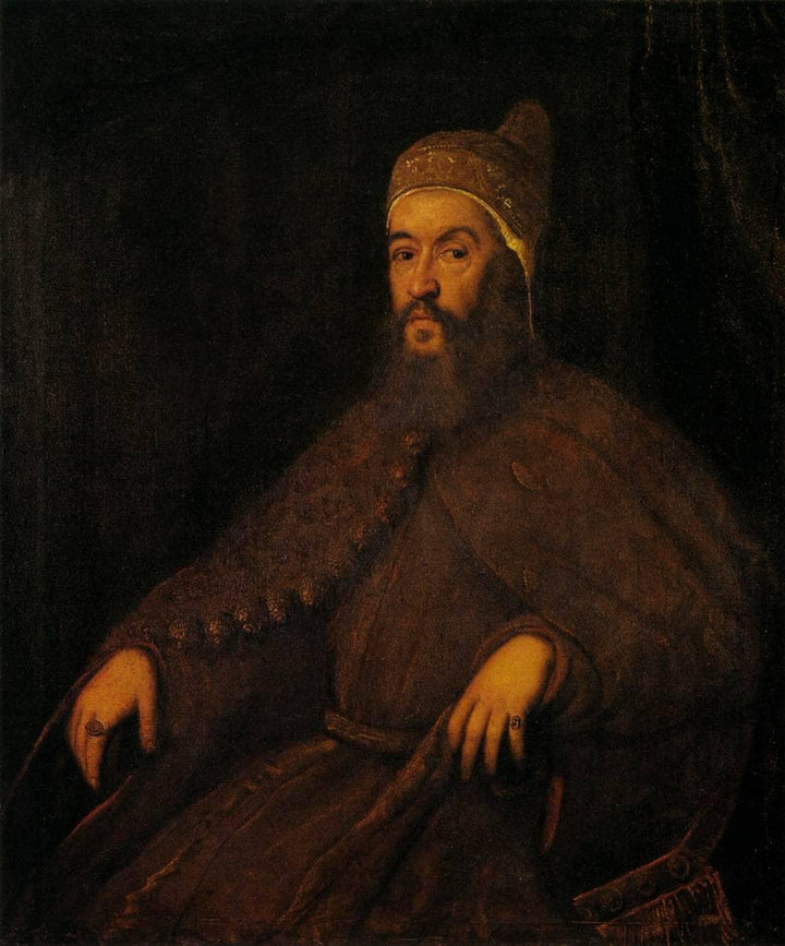 Doge Alvise Mocenigo by Tintoretto — hand-painted portrait oil painting reproduction on canvas
