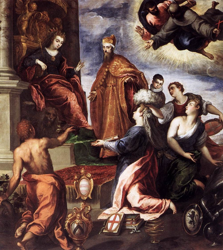 Doge Francesco Venier Presents the Subject Cities to Venice by Palma il Giovane — hand-painted cultural oil painting reproduction on canvas