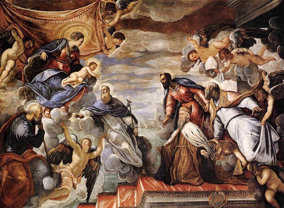 Doge Nicolò da Ponte Invoking the Protection of the Virgin - Tintoretto